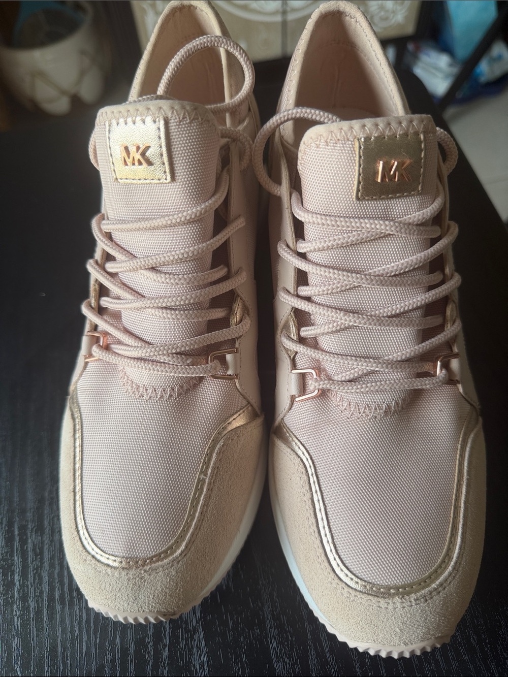 Michael Kors Women's Rose Gold Blush Lace-Up Sneakers